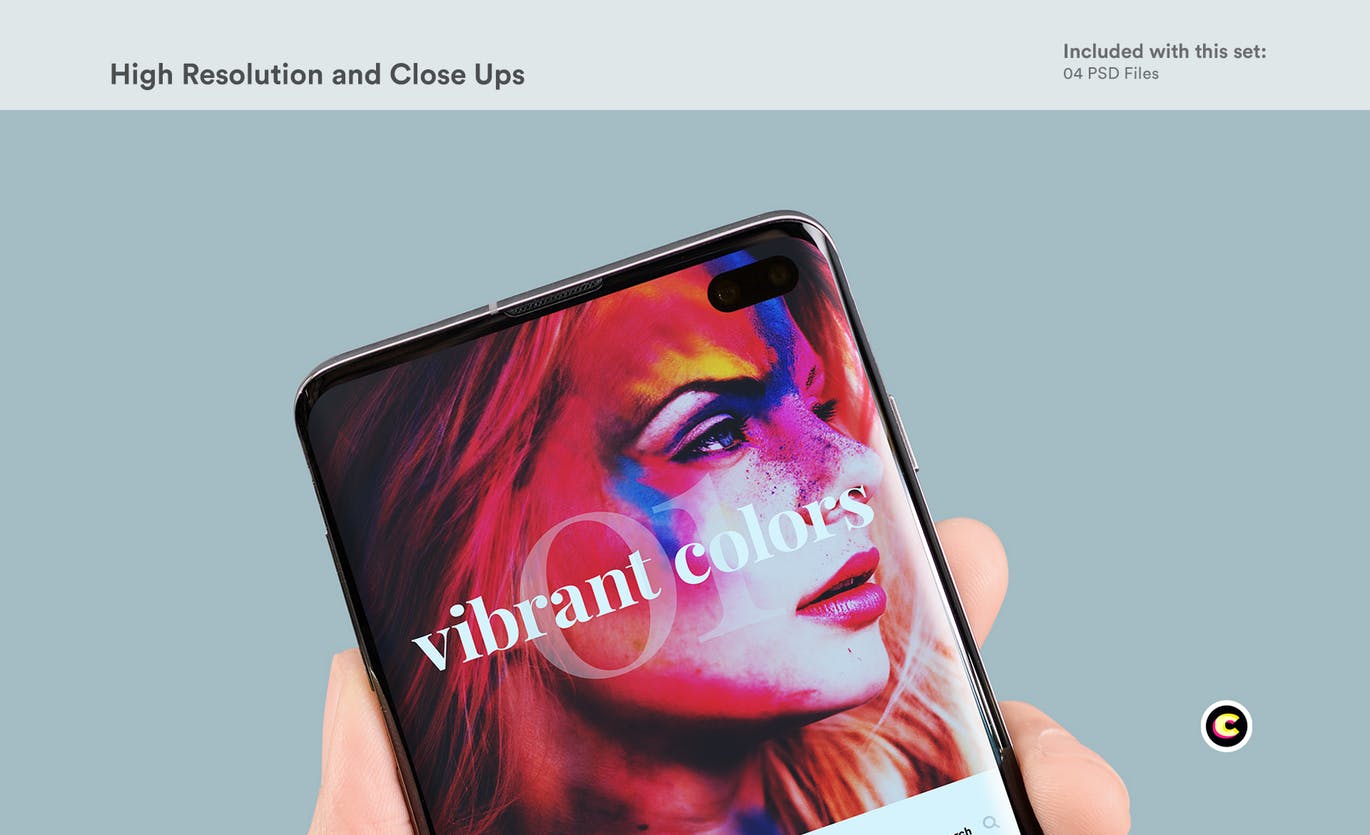 三星全面屏智能手机Galaxy S10样机 Mobile Mockups插图(4)