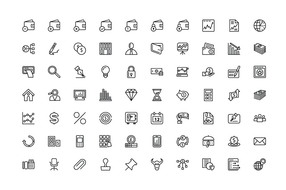 250+金融财政相关icon图标 250+ Finance Icons插图(2)