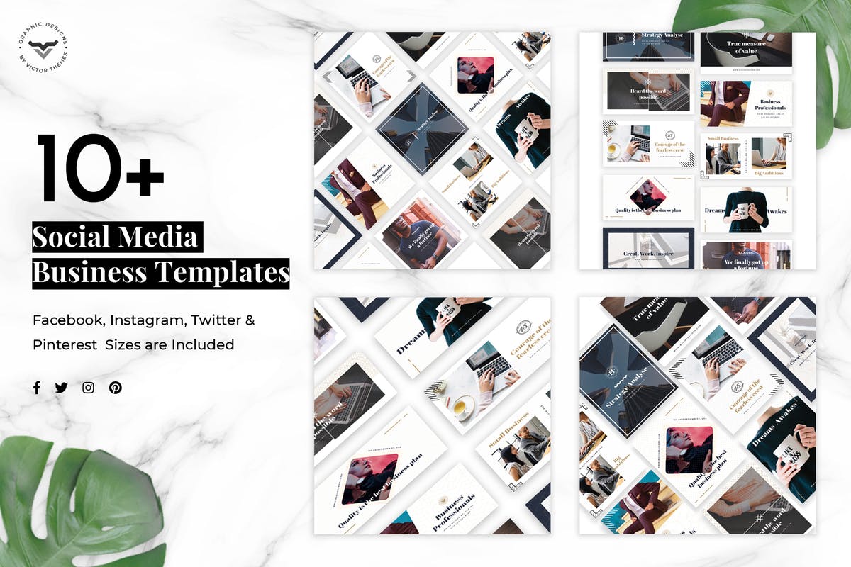 10+新媒体社交媒体企业宣传广告模板 Social Media Business Templates插图