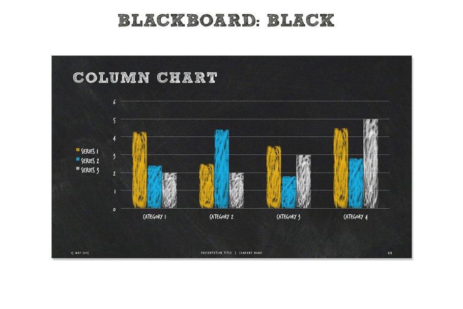 极力推荐：酷黑黑板背景 PPT 幻灯片模板 Chalkboard PPT Presentation Template插图(3)