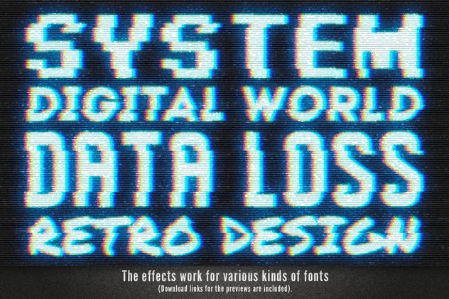 毛刺字体特效设计PSD模板 Photoshop Glitch Text Effects插图(10)