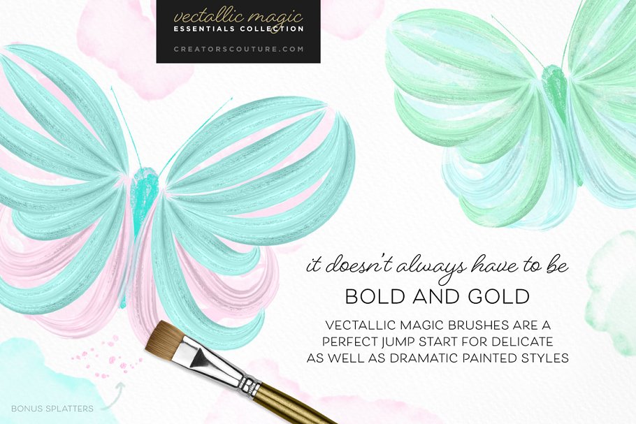 惊人美丽的金属油漆AI笔刷 Vectallic Magic Brush Revolution!插图(10)