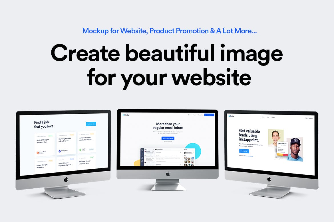 2019款iMac一体机电脑多屏幕预览素材库精选样机模板 iMac 2019 Mockup – Multi Devices插图(1)