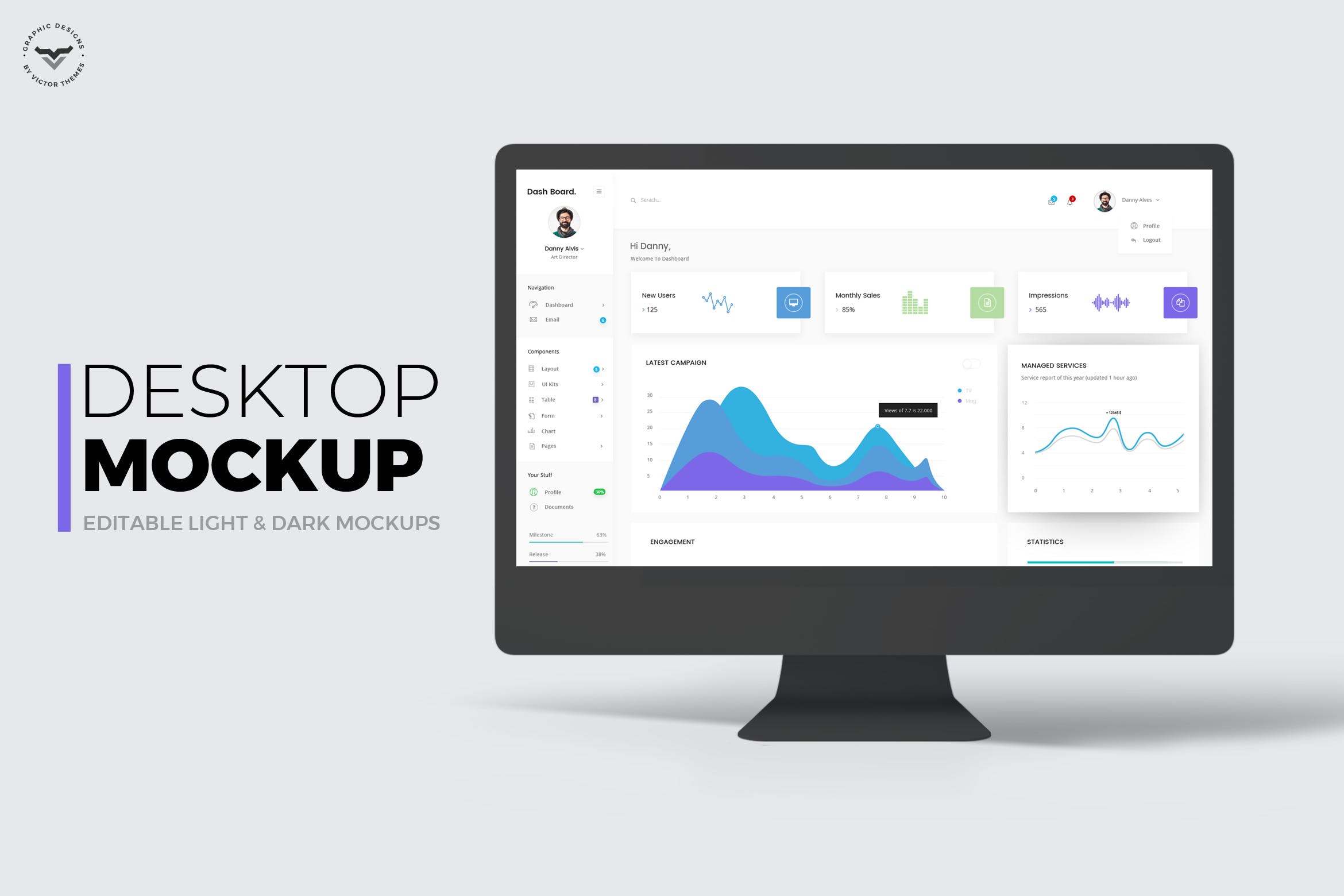 酷黑一体机电脑Web设计屏幕演示素材库精选样机 Desktop Mockups插图