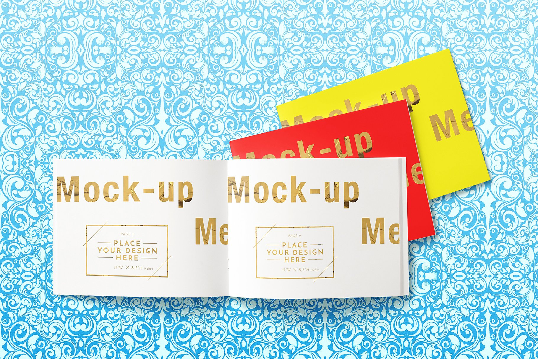 简约小册子样机模板 Landscape Brochure Mockups v.1插图