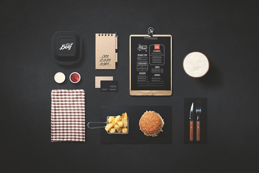 汉堡包面包商店场景样机[1.16G] Burger Store Mockup Creator插图(3)