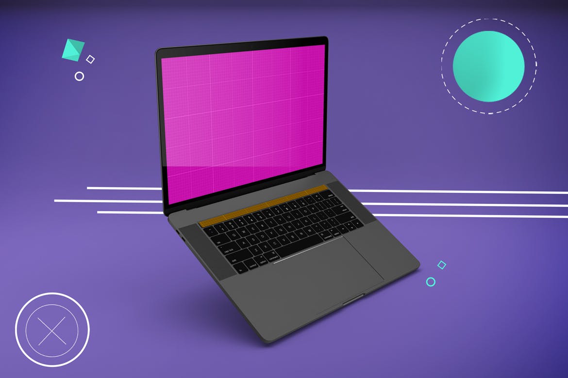 抽象背景Macbook Pro笔记本电脑素材库精选样机模板v2 Abstract Macbook Pro Mockup V.2插图(12)