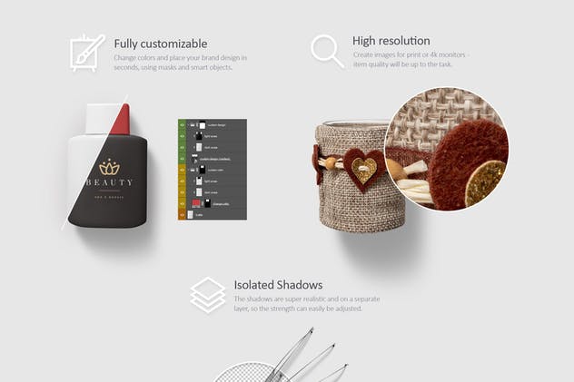 高品质美容化妆品套装场景样机 Beauty & Cosmetics Mockup Scenes插图(2)