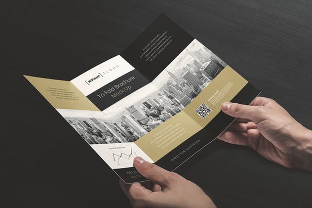 三折页小册子传单样机模板 Tri fold Brochure Mockup插图(3)