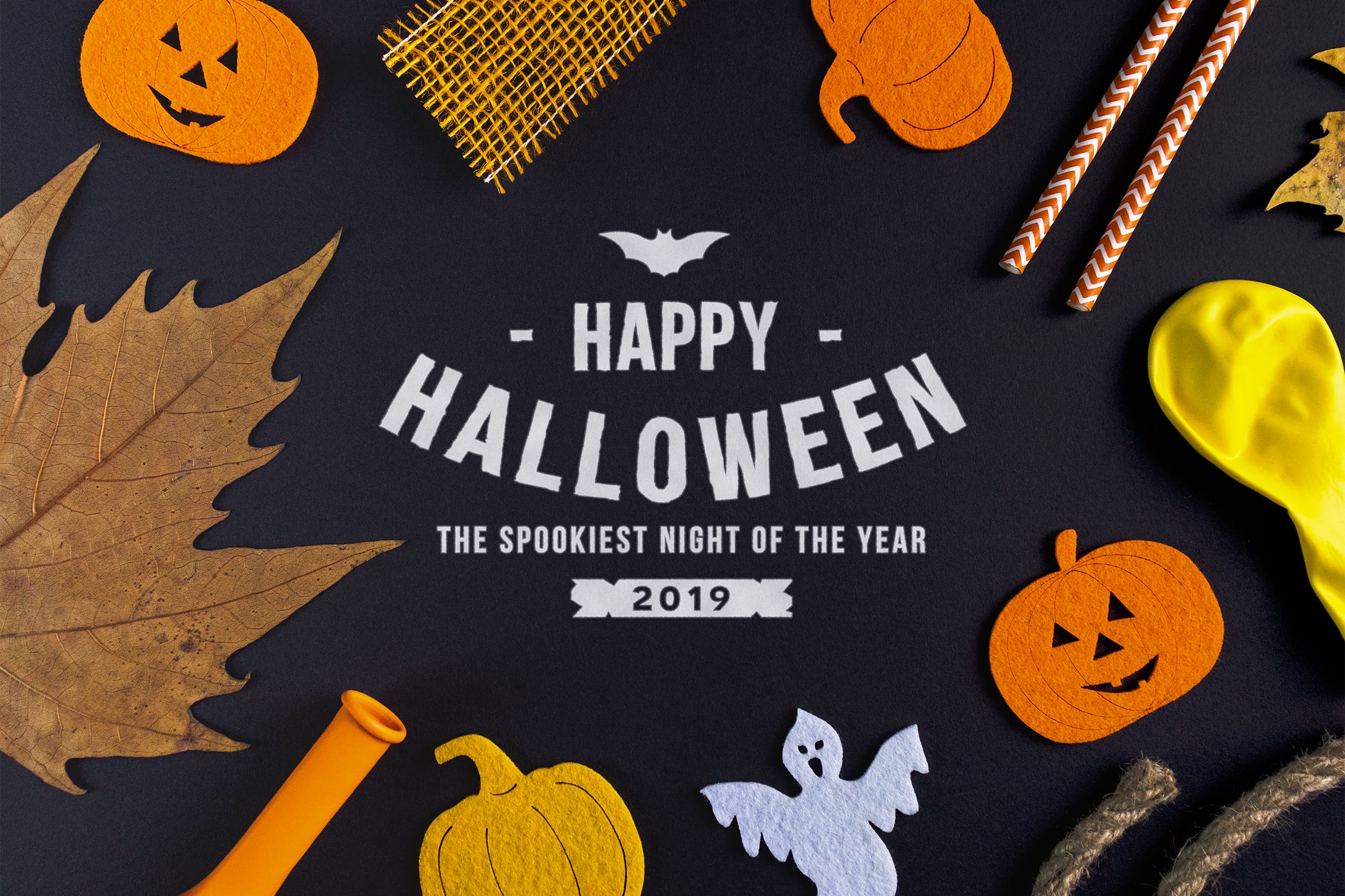 万圣节节日场景设计样机模板 Halloween mockup插图