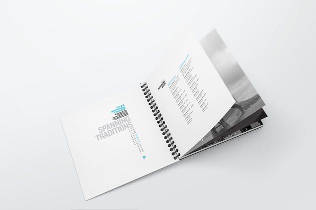 方形活页记事本/笔记本样机V.2 Spiral Book Binding Mockups 02插图(4)