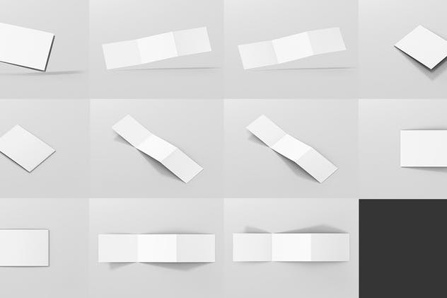 横向三折页菜单/广告册子样机模板 Z-Fold Brochure Mockup – Landscape Din A4 A5 A6插图(14)