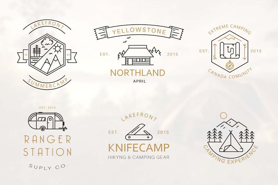 山地相关主题Logo模板合集 Mountain Related Bundle插图(1)