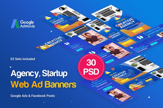 创意机构/工作室营销banner素材库精选广告模板 Creative Agency, Studio Banners Ad插图(1)
