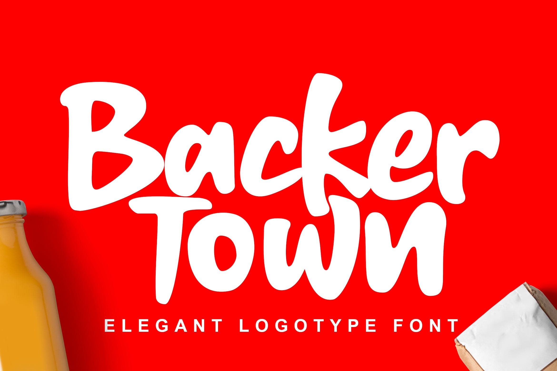 优雅粗笔画英文手写字体 Backer Town插图
