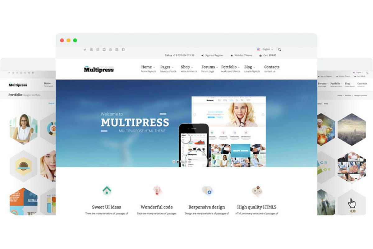 多用途响应式网站设计HTML5模板素材库精选 Multipress – Responsive HTML5 Template插图
