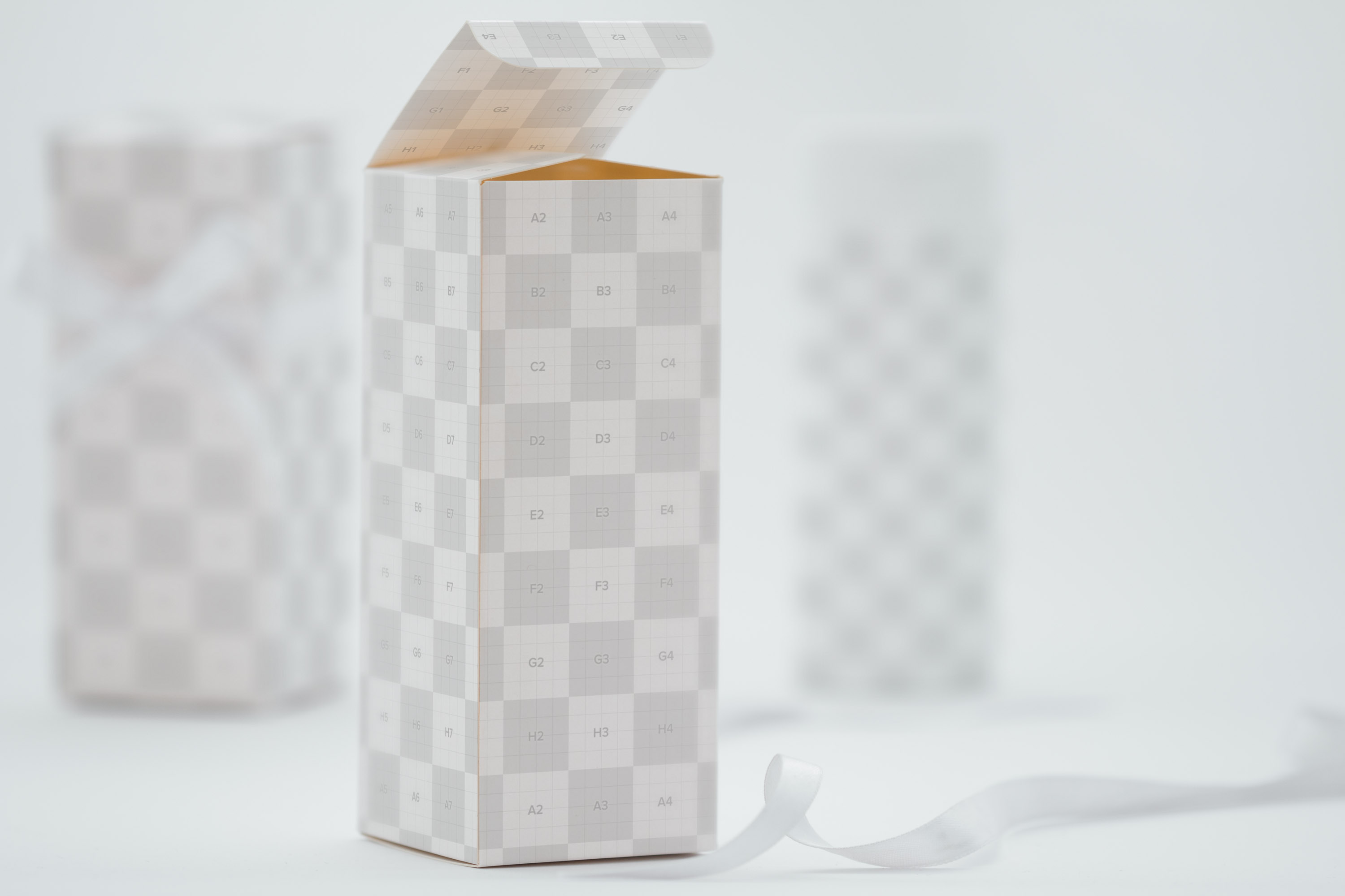 长方体产品包装盒外观设计样机模板03 Tall Gift Box Mockup 03插图(1)