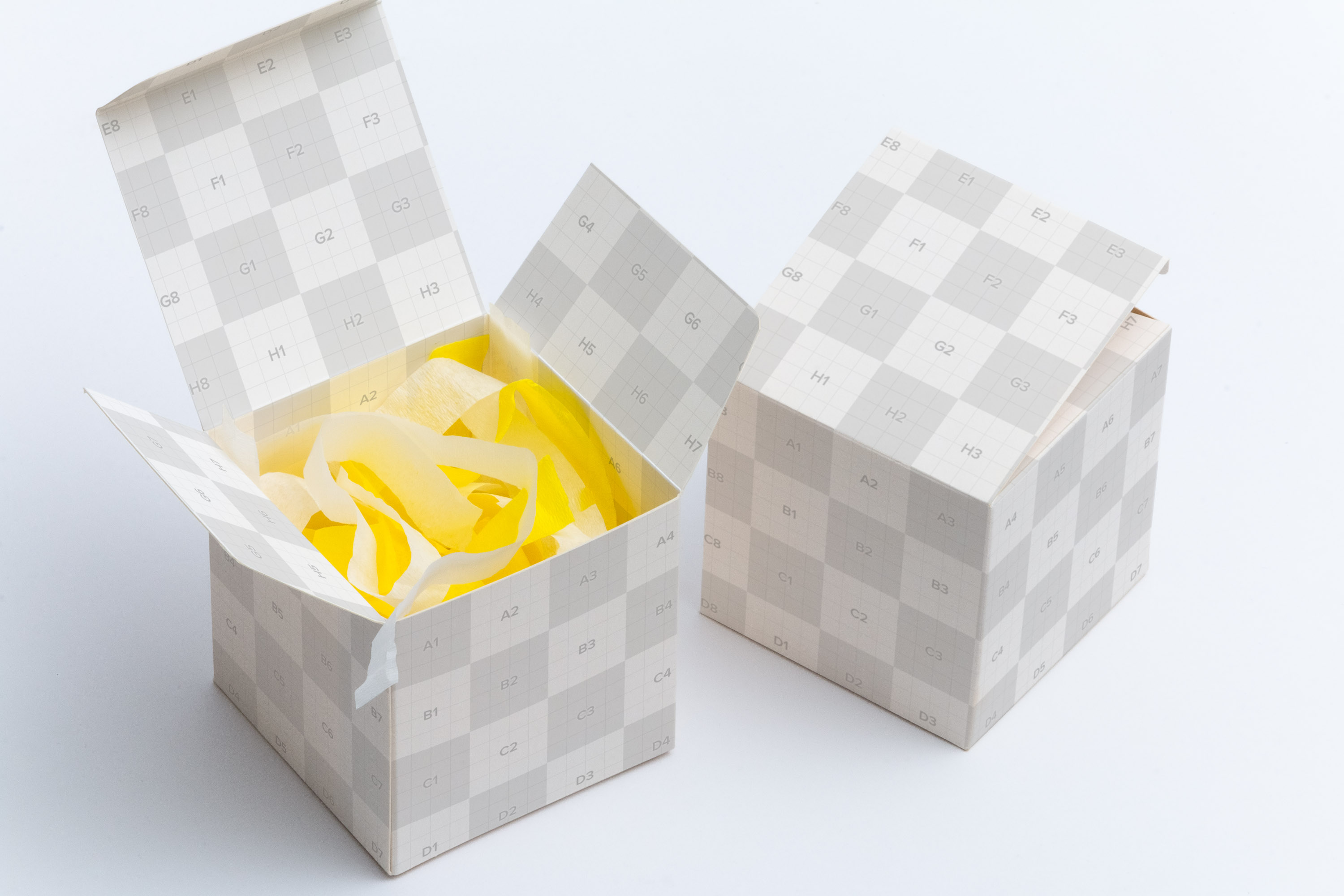 软纸立方体礼品盒产品包装盒设计样机01 Soft Paper Cube Gift Box Mockup 01插图(1)
