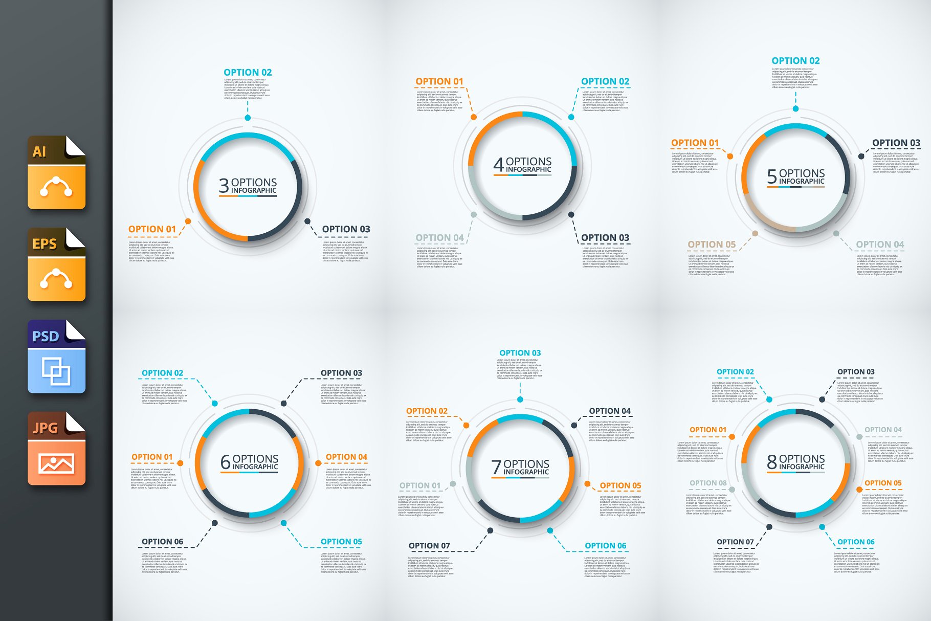 信息图表PPT素材 Infographics template set v.24插图