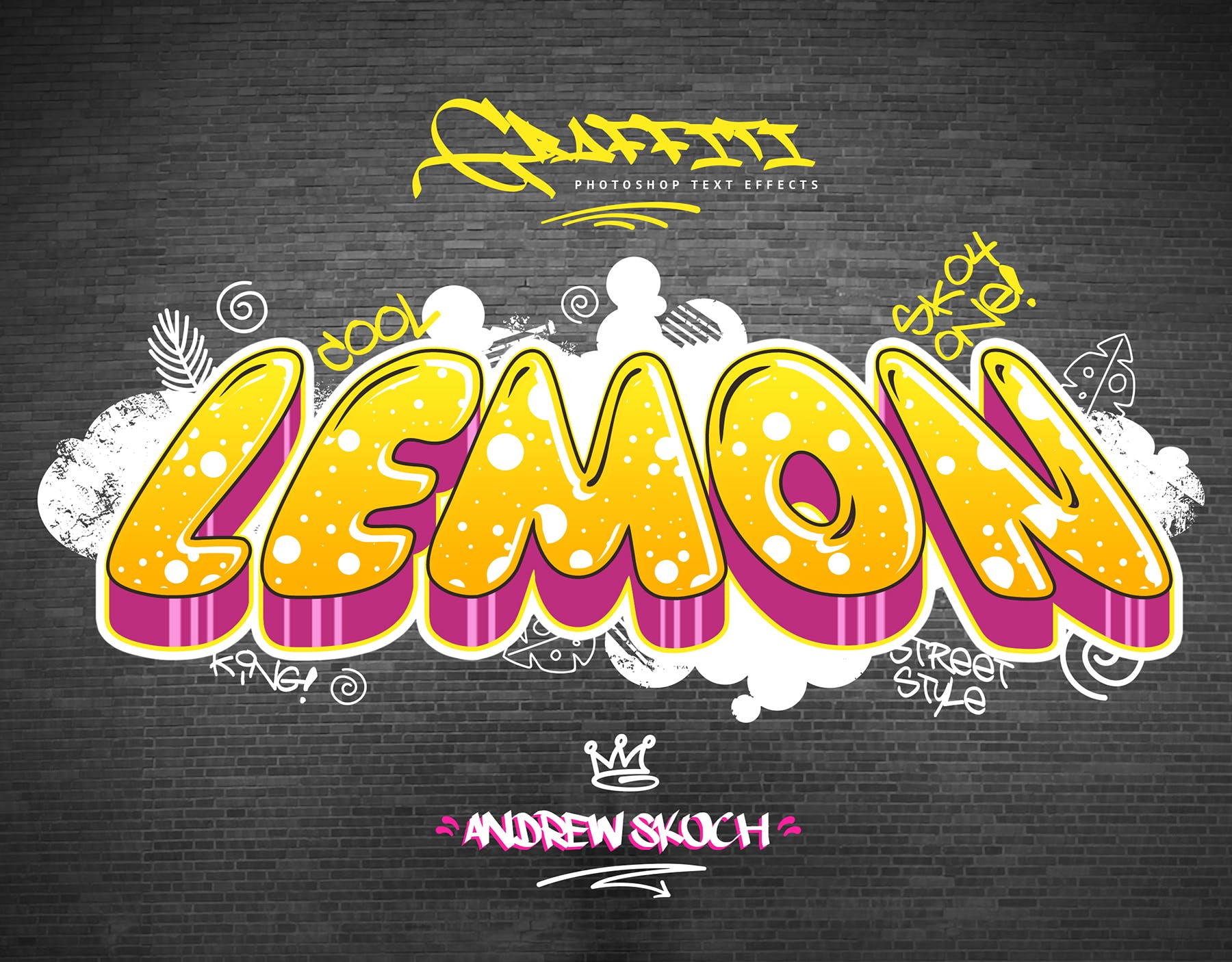 10款炫酷涂鸦效果字体样式PSD分层模板v2 Graffiti Text Effects – 10 PSD – vol 2插图(4)