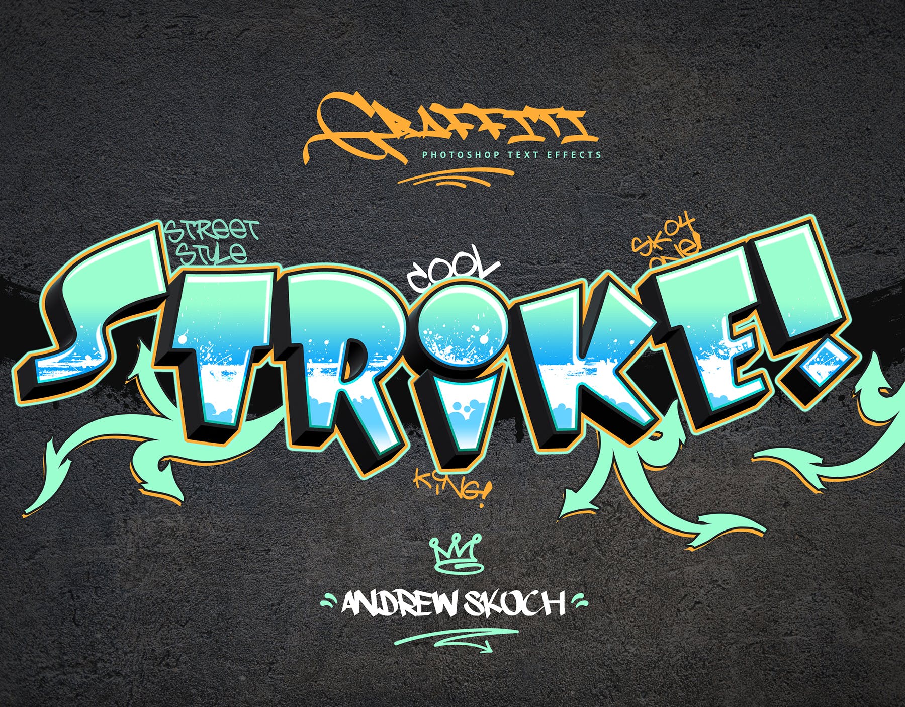 10款炫酷涂鸦效果字体样式PSD分层模板v2 Graffiti Text Effects – 10 PSD – vol 2插图(5)