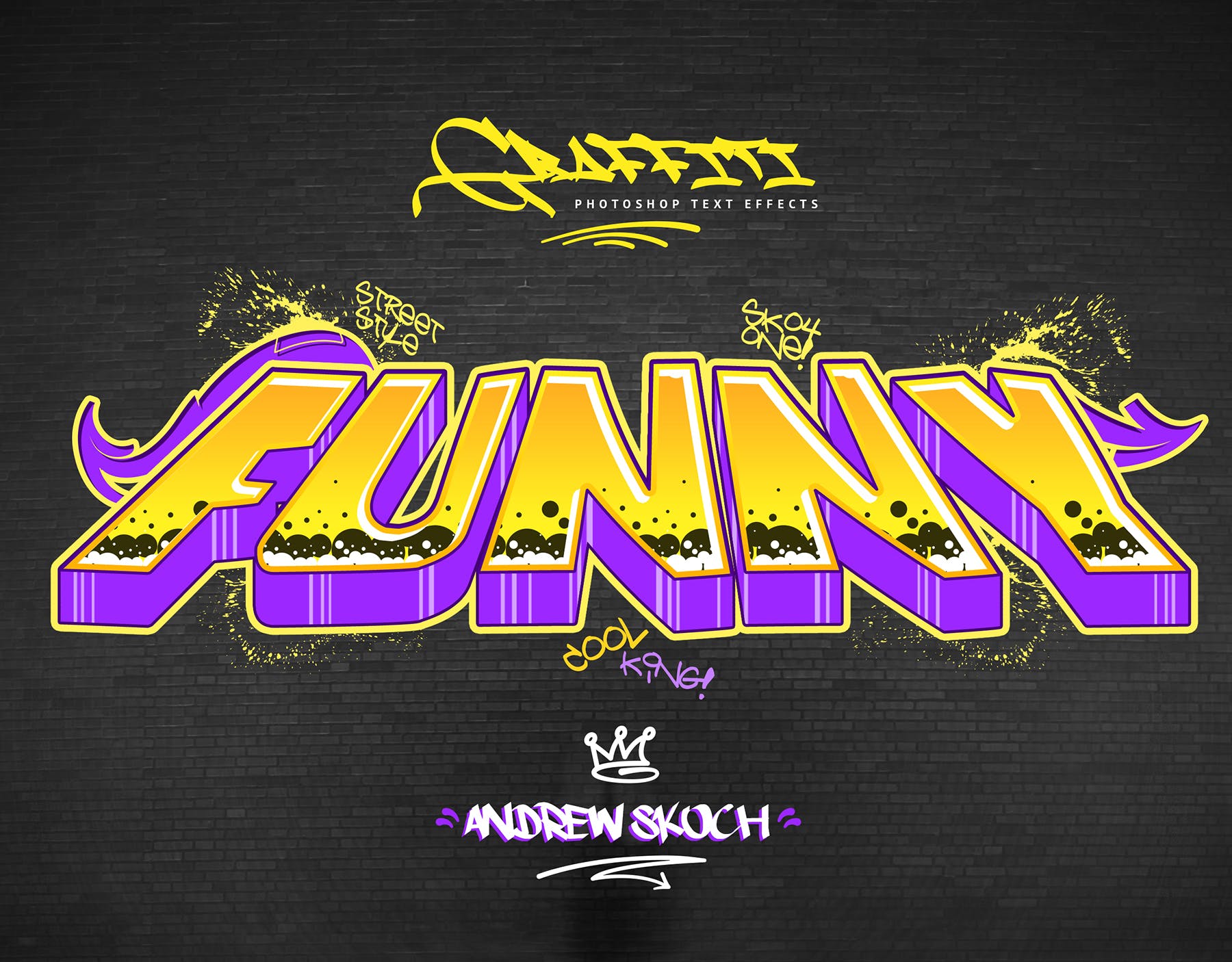 10款炫酷涂鸦效果字体样式PSD分层模板v2 Graffiti Text Effects – 10 PSD – vol 2插图(7)