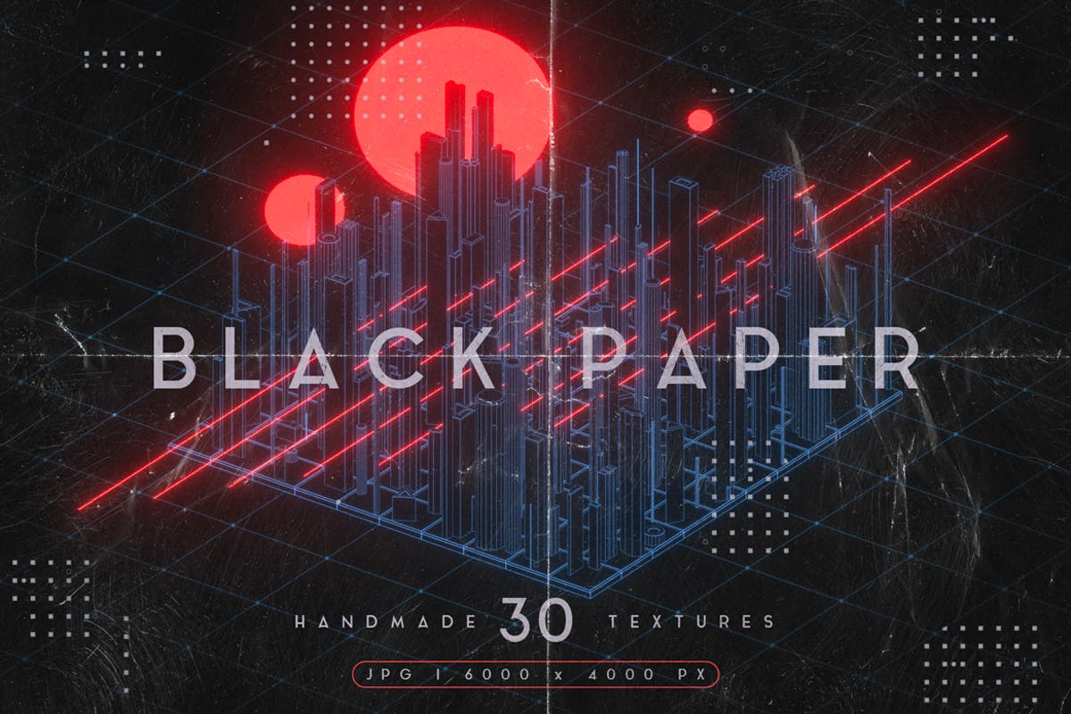 30款手工制作做旧风格黑色纸张材质纹理 Black Paper Textures插图