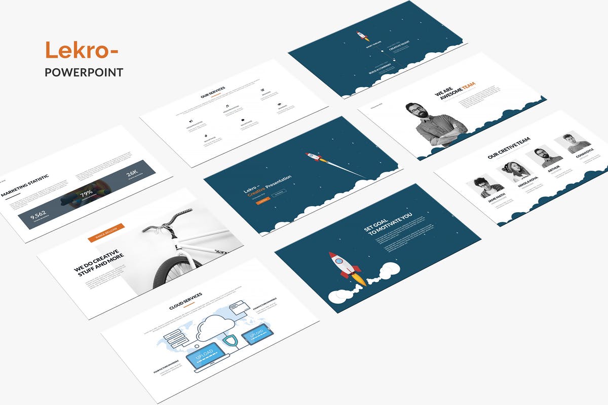 极简主义设计风格创业团队介绍PPT模板素材 Lekro Powerpoint Presentation插图