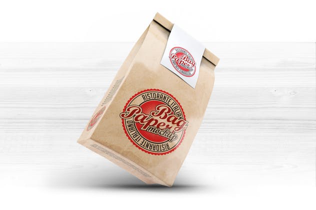 牛皮纸外带打包纸袋样机模板 Paper Bag Mock-Up插图(6)