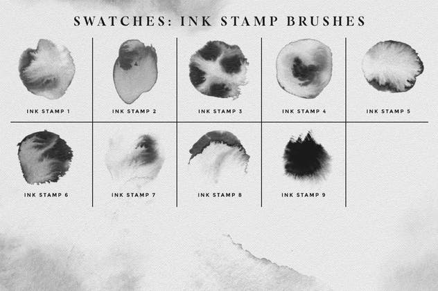 水墨/毛笔/墨水污渍PS笔刷合集 Photoshop Ink Brushes插图(6)