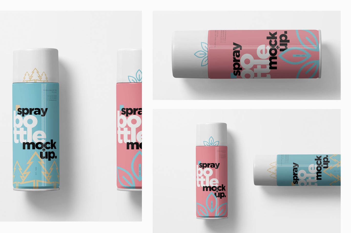 发胶/保湿喷雾瓶外观设计样机模板 Spray Bottle Mockups插图(1)