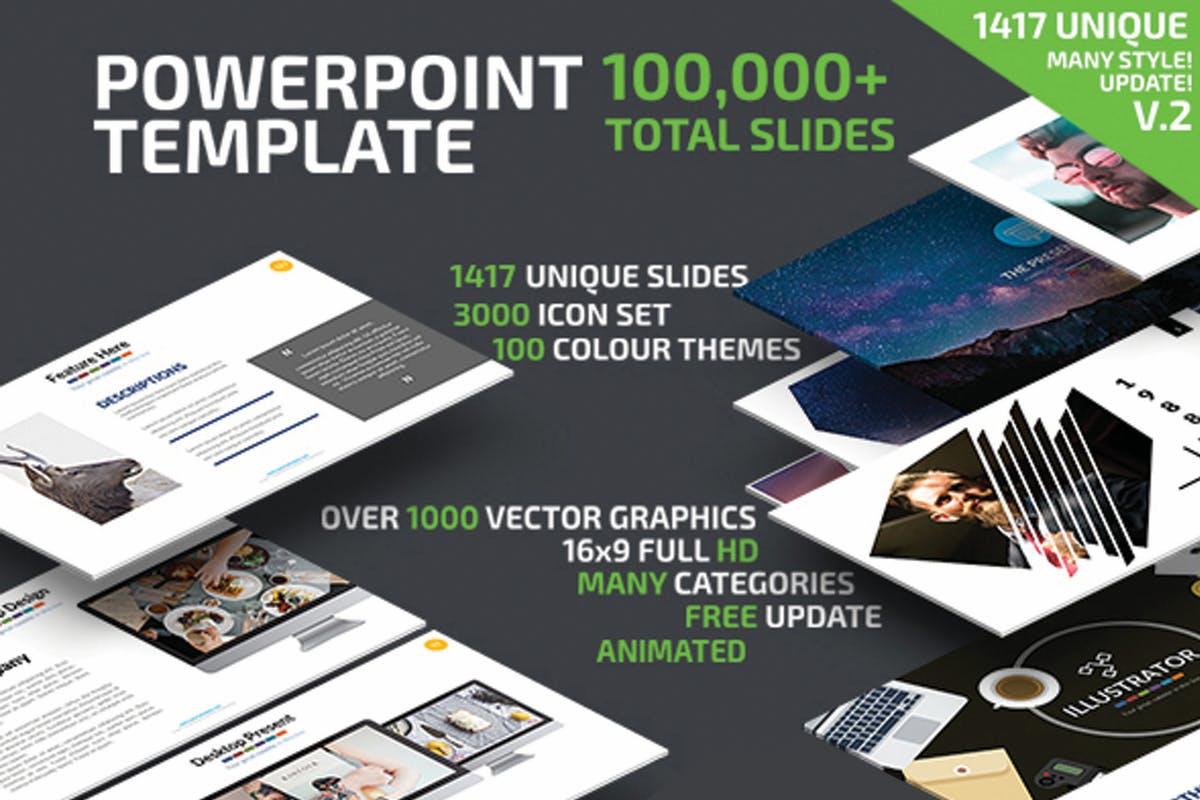 100,000+页面项目推介企业介绍PPT幻灯片模板合集v2 Powerpoint Presentation Template Update V.2插图