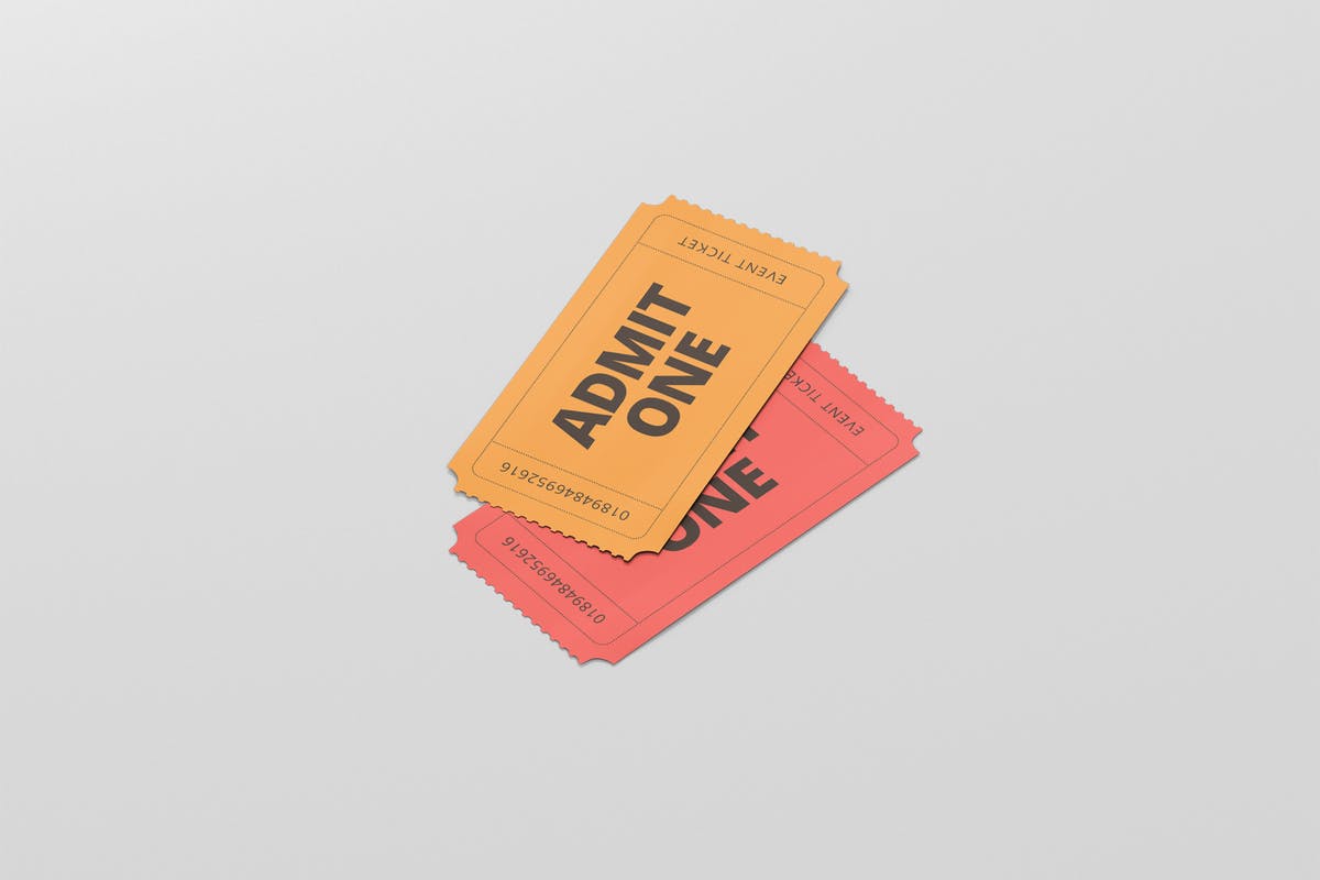 小尺寸活动门票/入场券样机模板 Event Ticket Mockup – Small Size插图