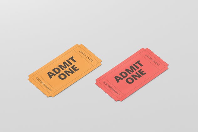 小尺寸活动门票/入场券样机模板 Event Ticket Mockup – Small Size插图(1)