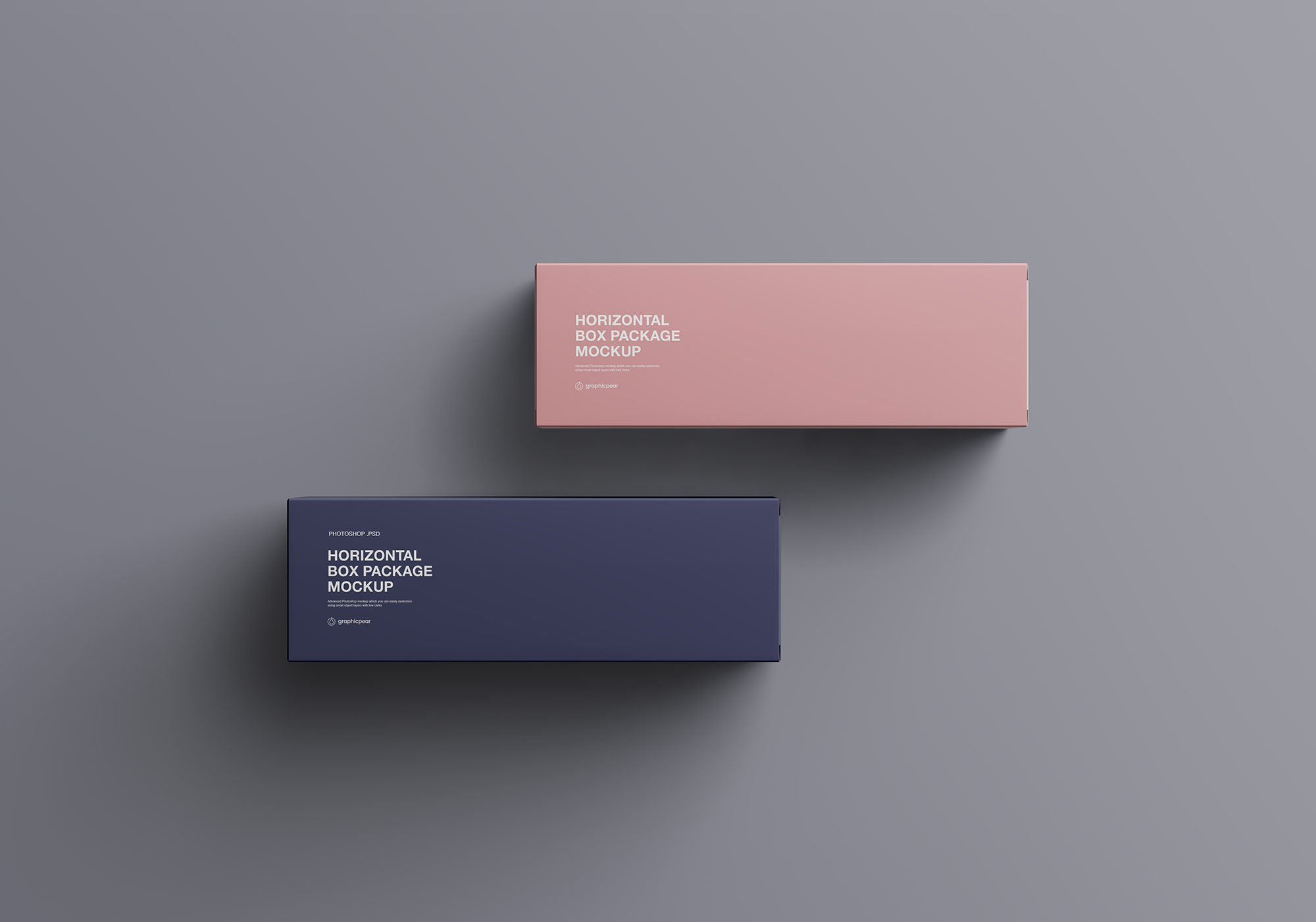 水平长方体产品包装盒定制设计样机模板 Horizontal Package Box Mockup插图(4)