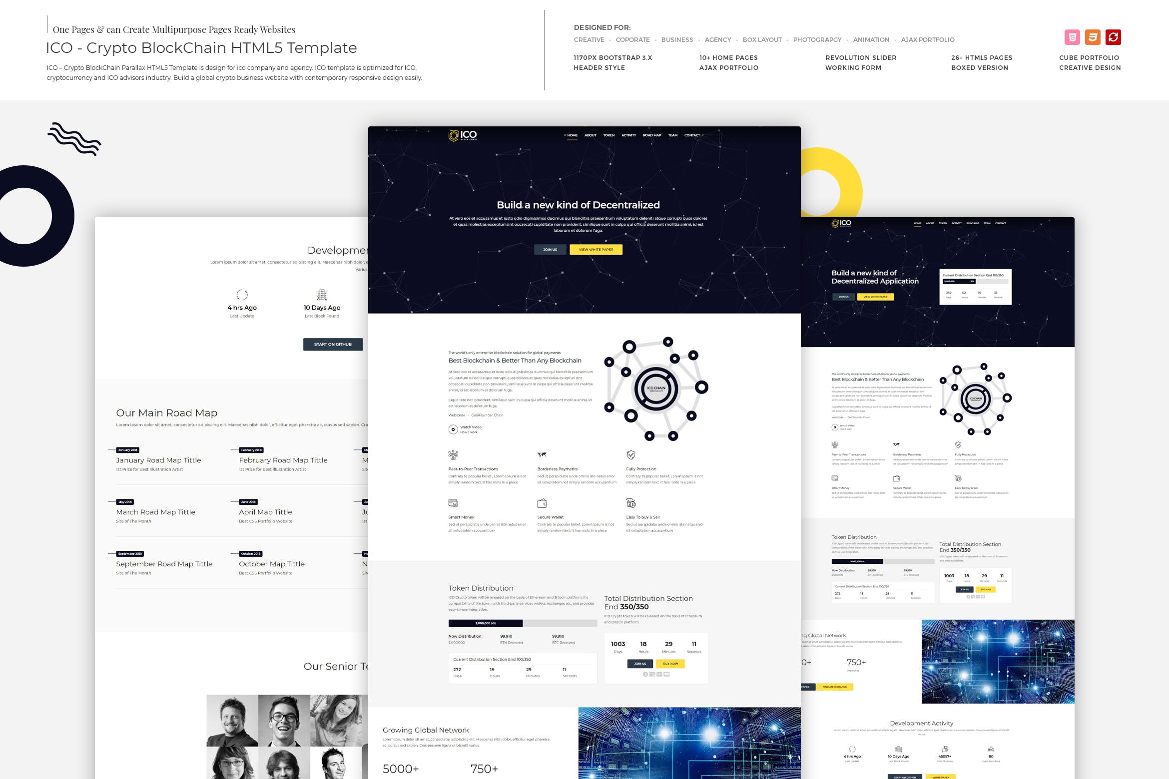 ICO-加密货币区块链主题网站HTML5模板素材库精选 ICO – Crypto BlockChain HTML5 Template插图