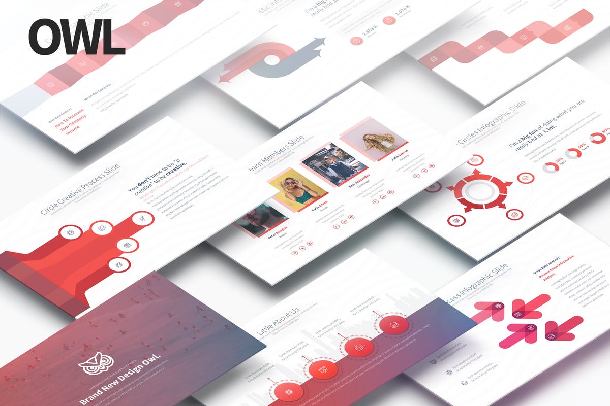 多用途渐变配色企业主题PPT幻灯片模板 Owl – Multipurpose PowerPoint Presentation插图