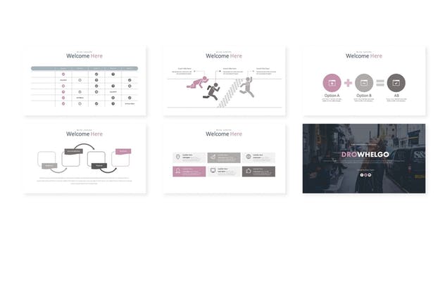 多配色方案企业商务风格PPT模板设计 Drowhelgo – Powerpoint Template插图(3)