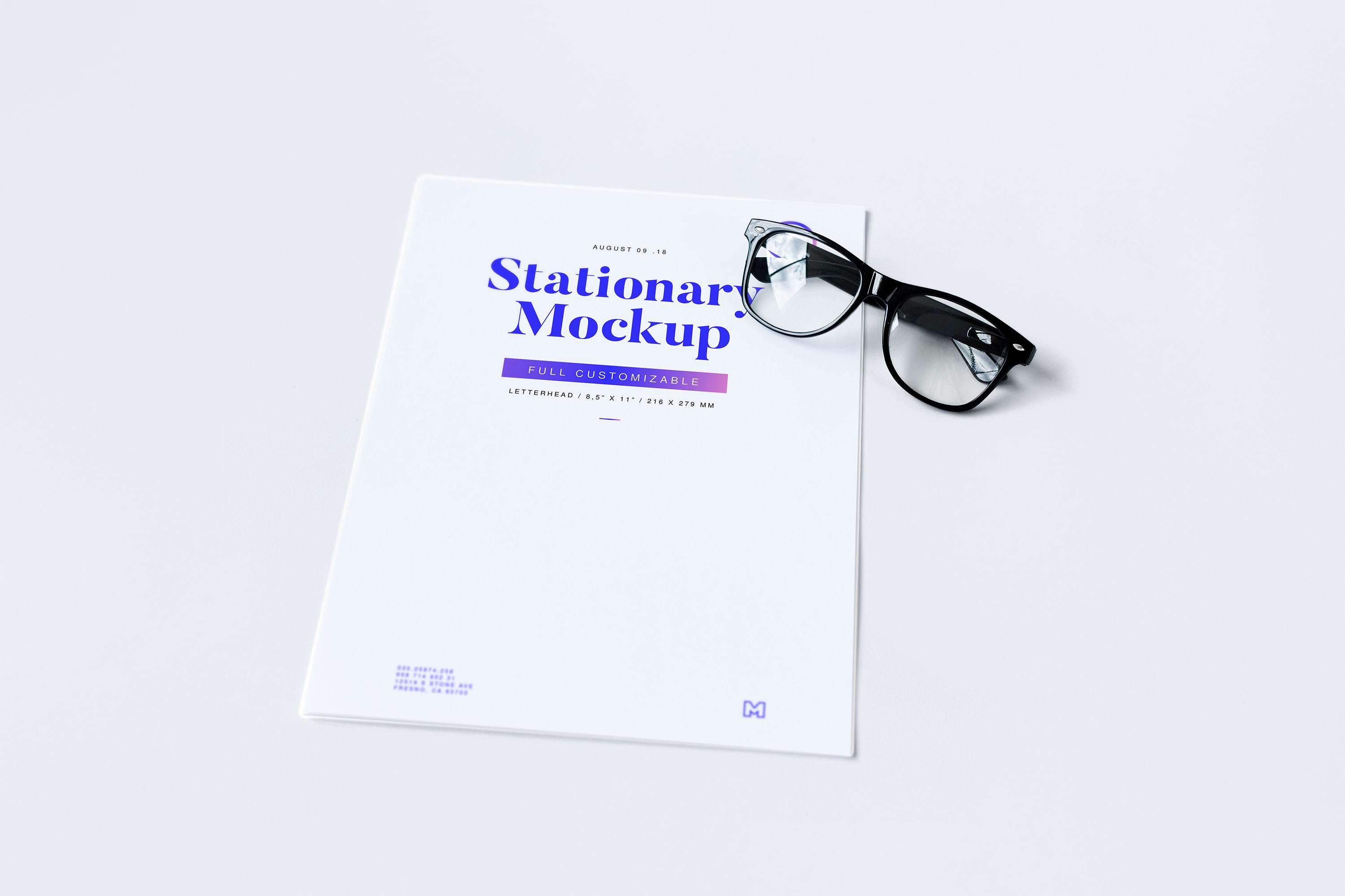 企业信纸信头排版设计印刷效果图样机02 Letterhead Mockup 02插图(2)