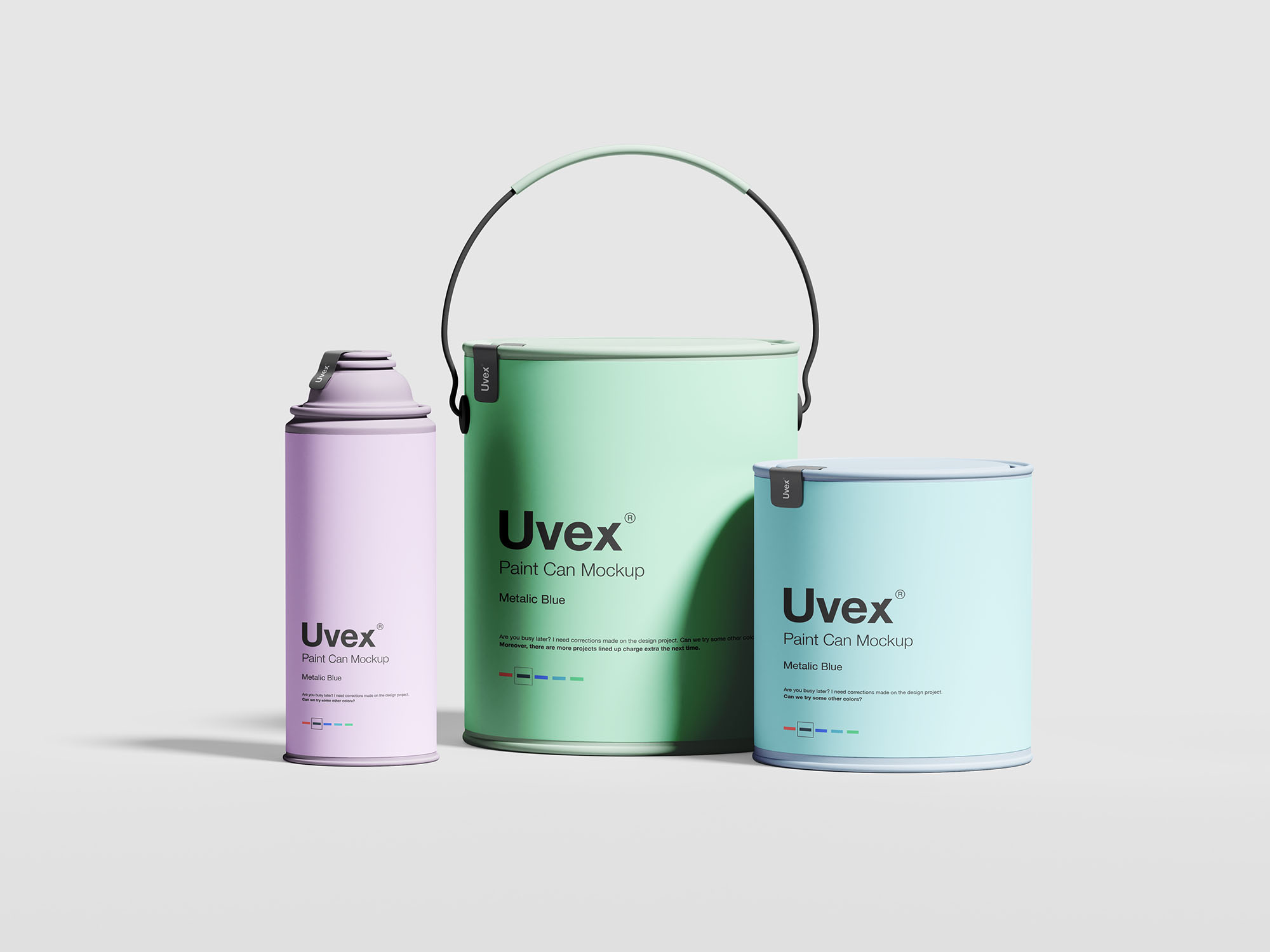 油漆桶/油漆容器包装设计效果图样机 Paint Packaging Mockup插图