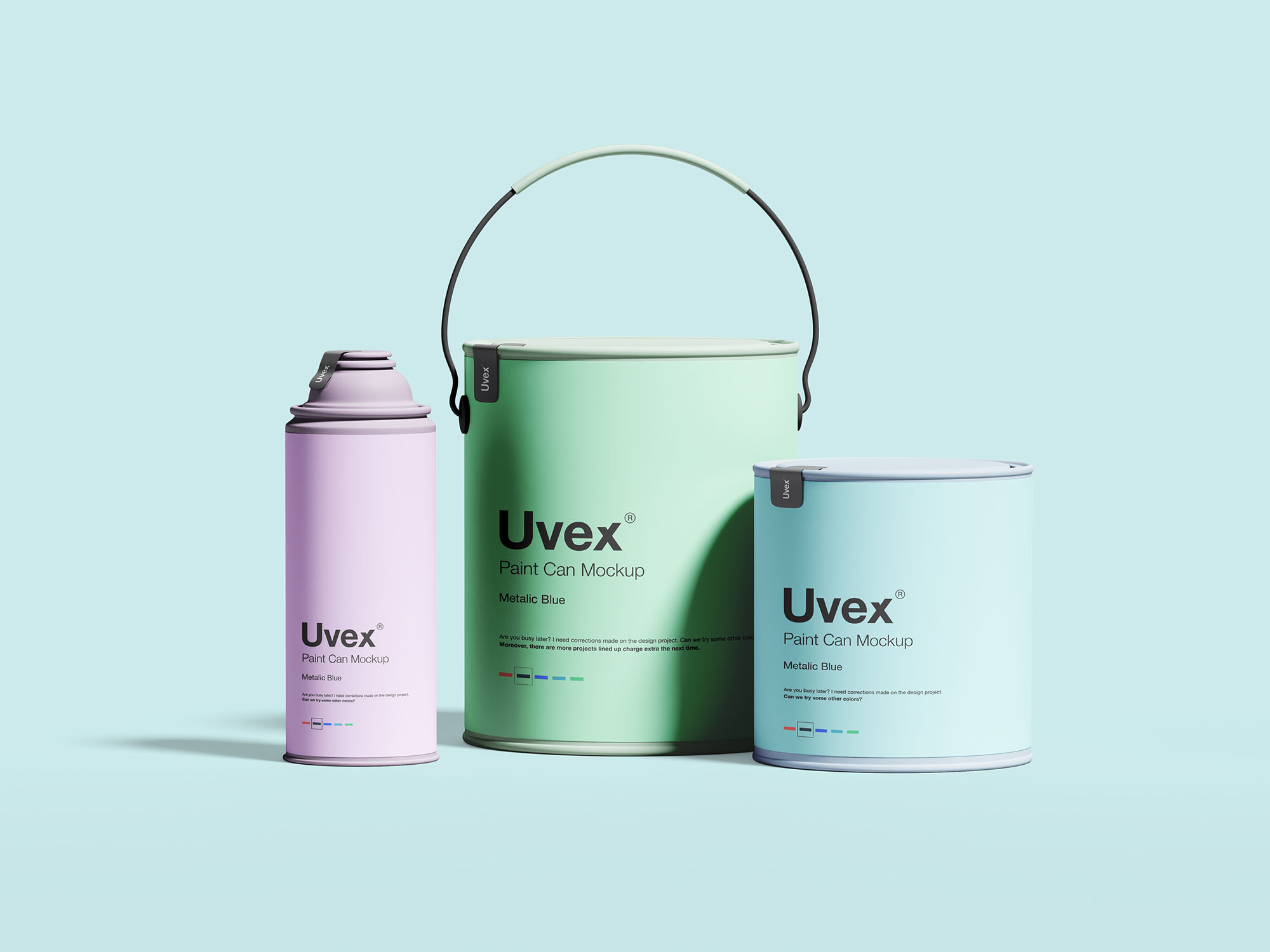 油漆桶/油漆容器包装设计效果图样机 Paint Packaging Mockup插图(2)