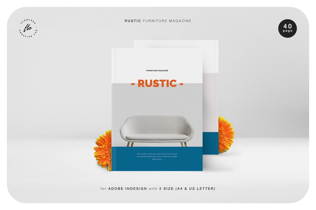 RUSTIC时尚家具生活杂志设计模板插图
