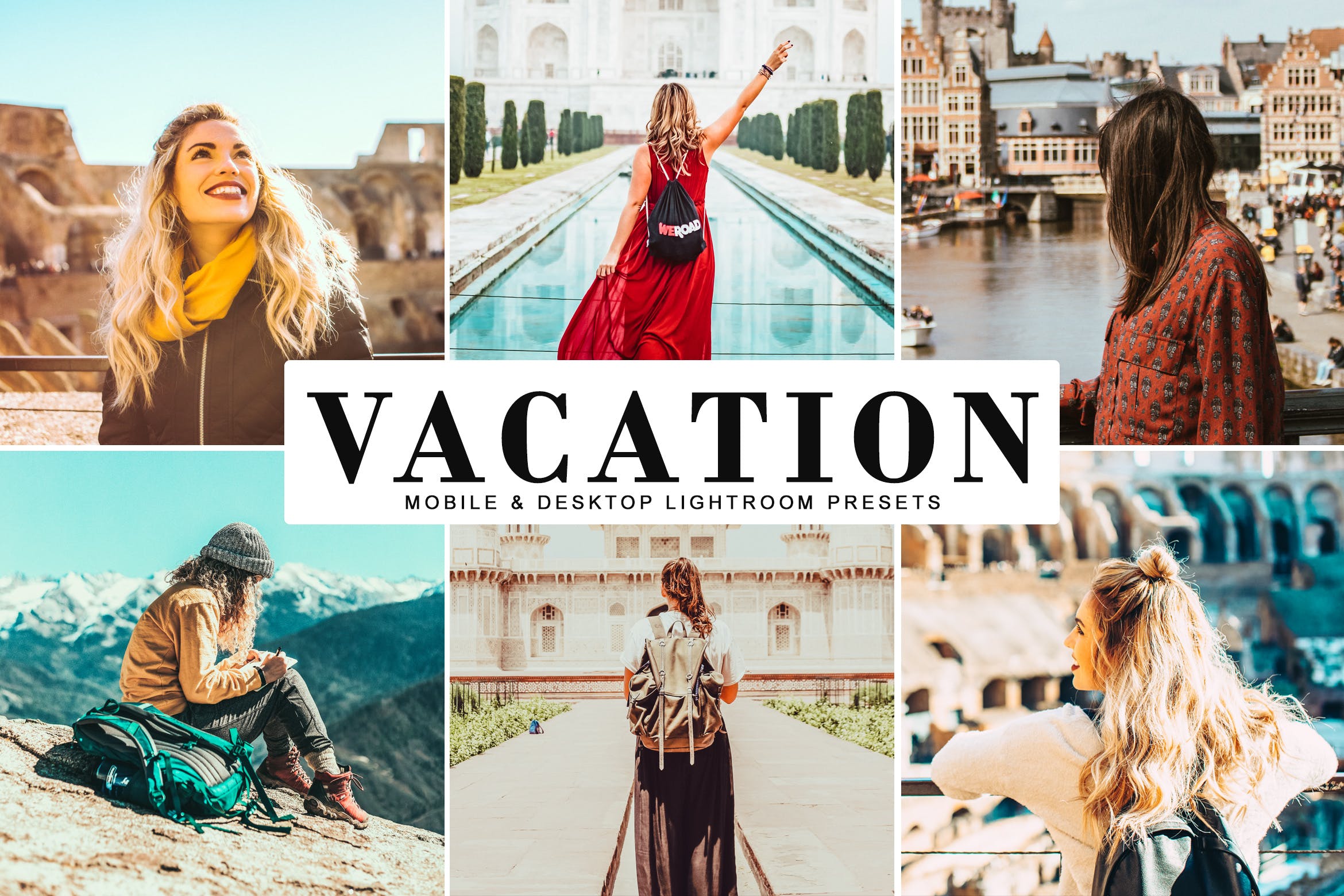 假日旅行照片亮色调滤镜素材库精选LR预设 Vacation Mobile & Desktop Lightroom Presets插图