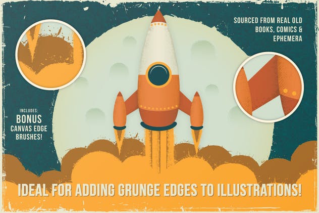 复古纸张折叠折痕边界AI笔刷 Vintage Vector Edge Brushes插图(1)