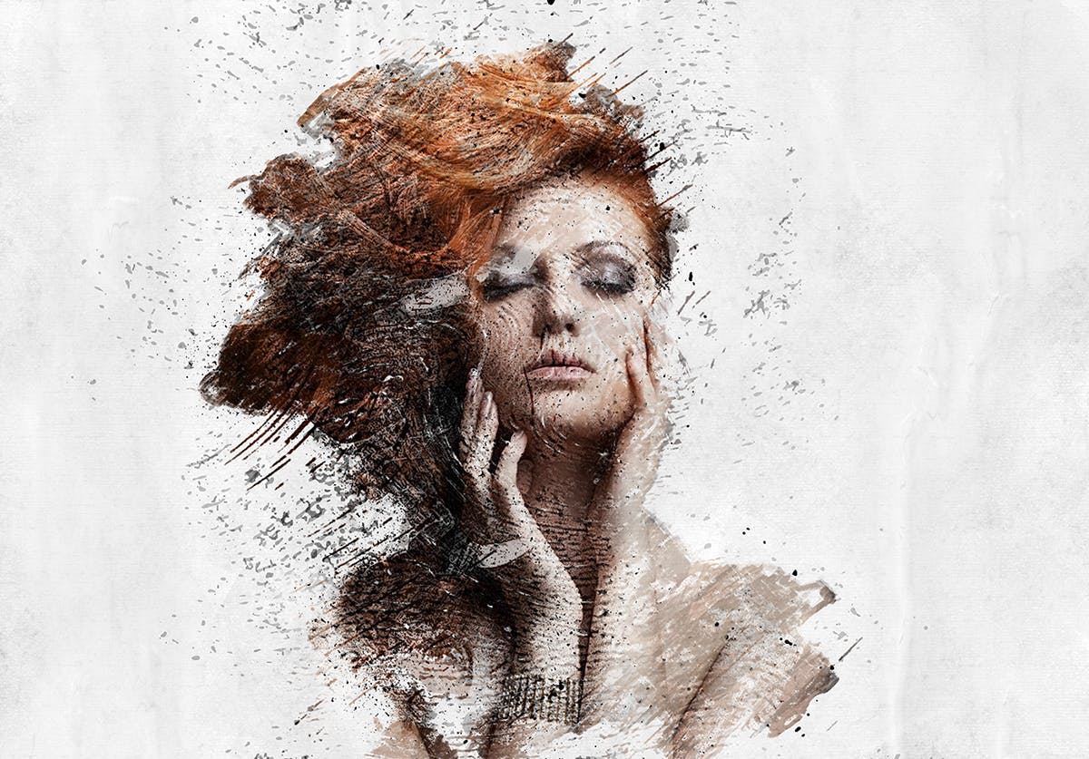 指纹怀旧划痕效果照片特效处理PS动作 Fingerprint CS4+ Photoshop Action插图(3)