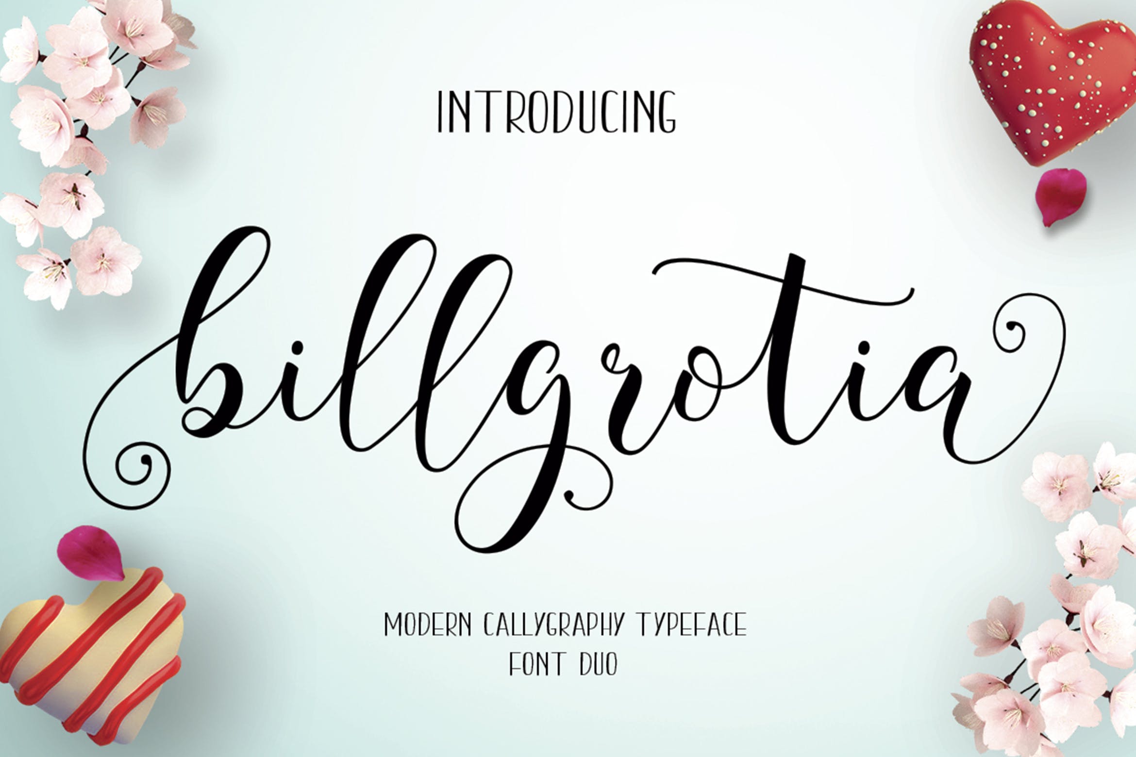 现代英文连体书法花式字体下载 Billgrotia Script插图