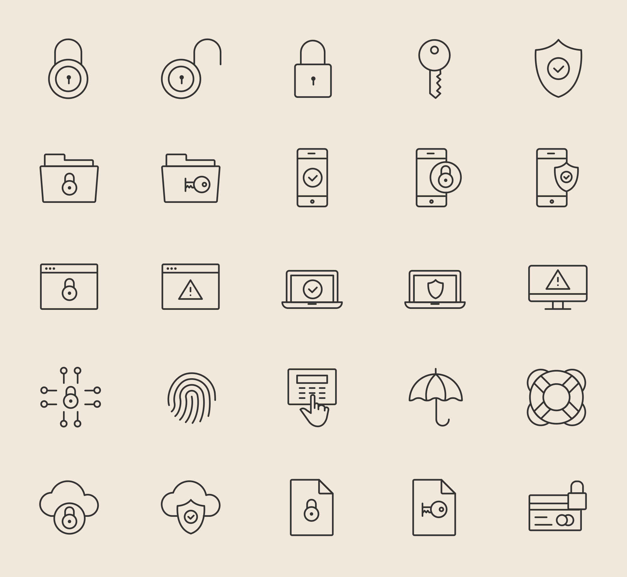 25枚安全相关主题矢量图标素材 25 Security Icons插图