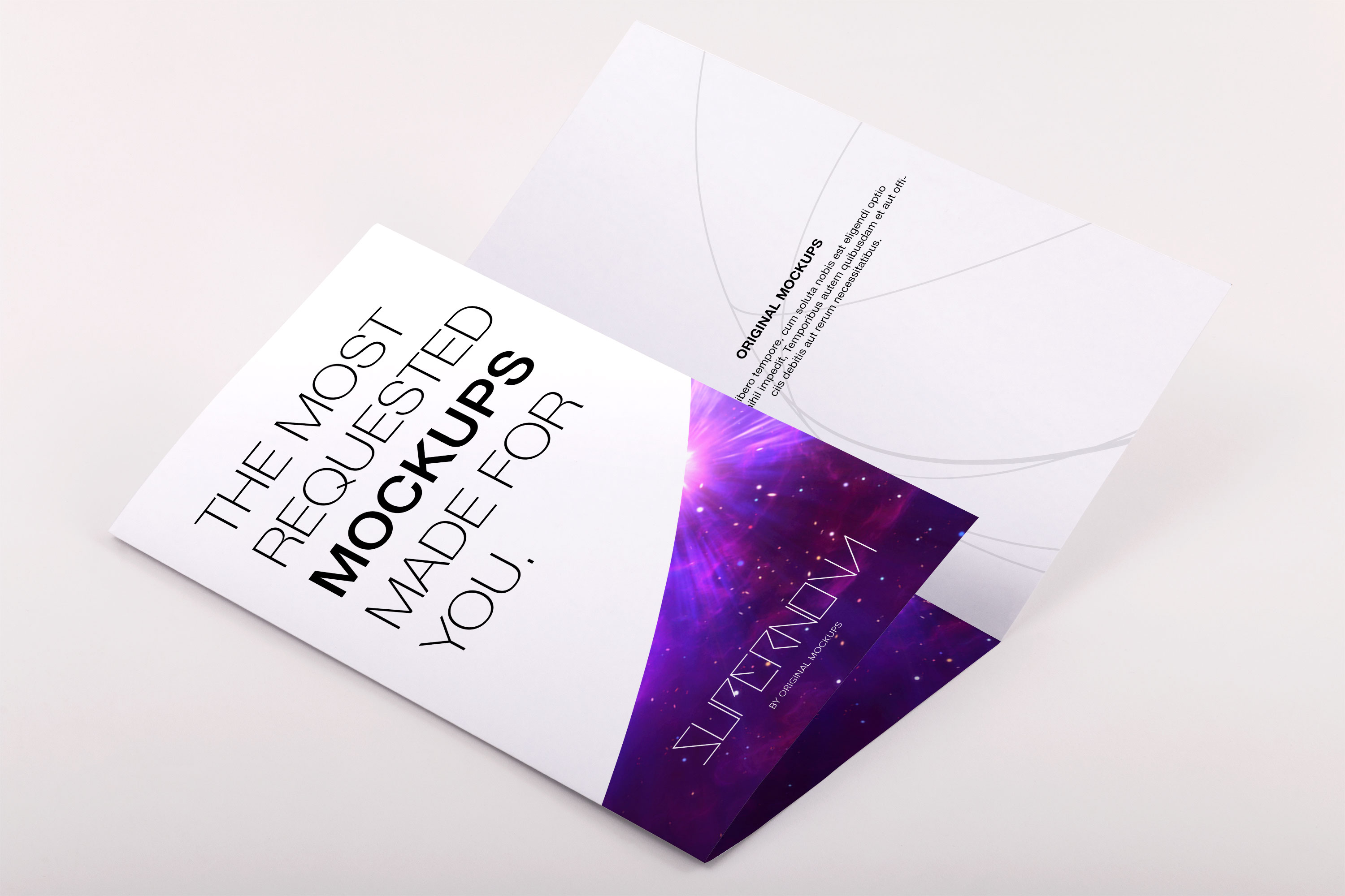 三折页企业宣传册＆小册子设计效果图PSD样机02 Legal Trifold Brochure PSD Mockup 02插图
