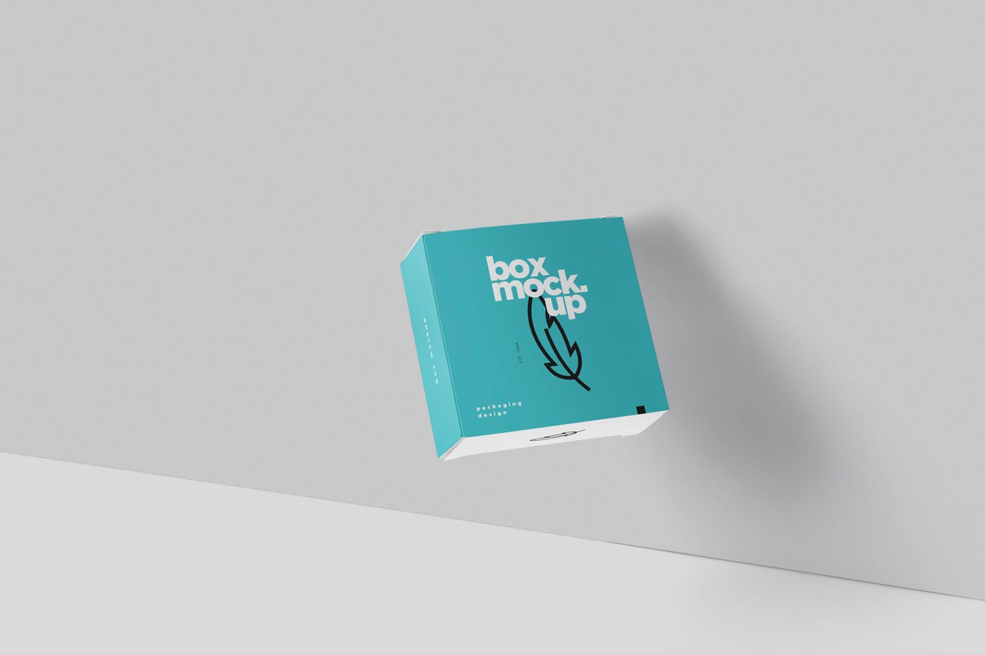 扁平方形包装盒外观设计效果图素材库精选 Box Mockup – Square Slim Size插图(4)