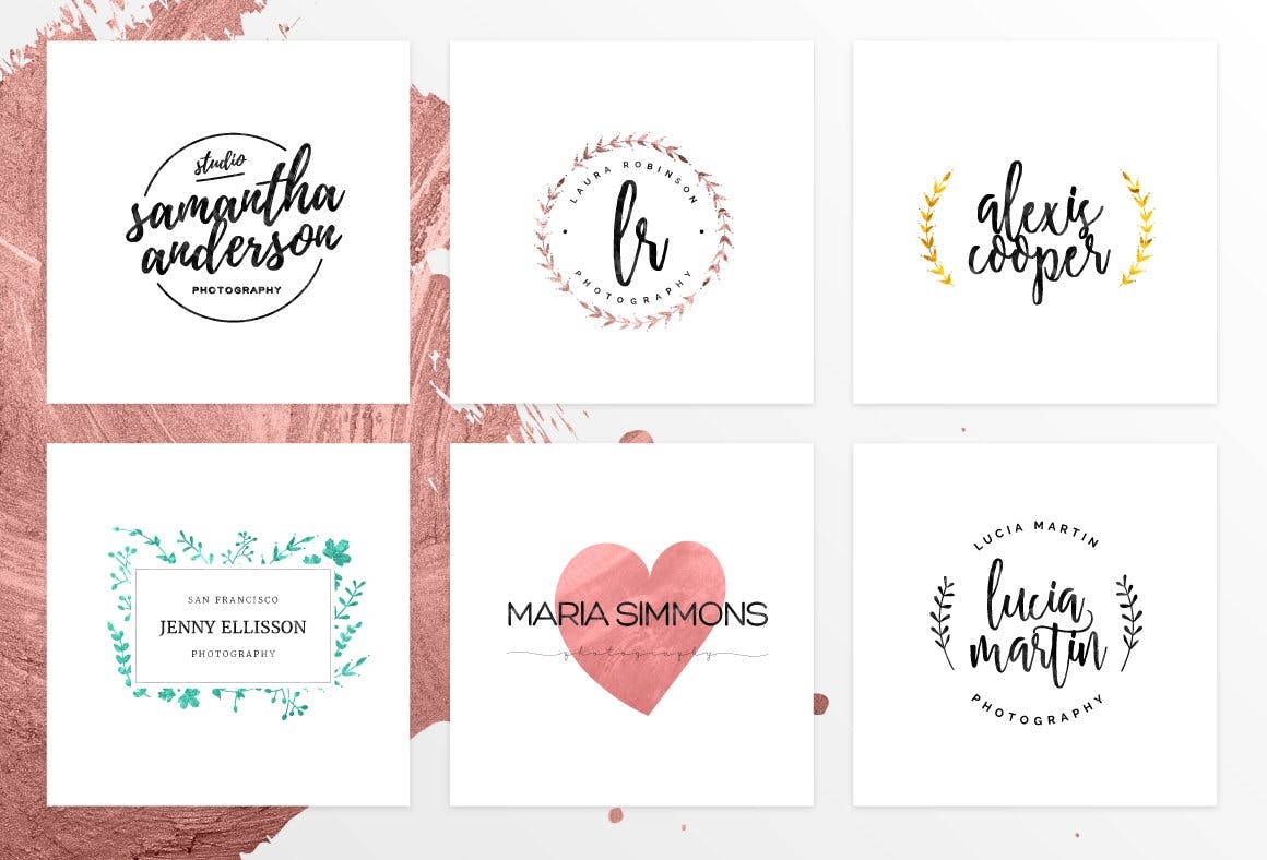 女性时尚品牌Logo设计模板合集[175个Logo模板+27种肌理纹理] The Humongous Girlpreneurs Logo Pack插图(1)